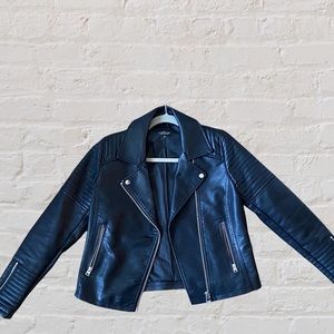 Topshop faux leather jacket petite
